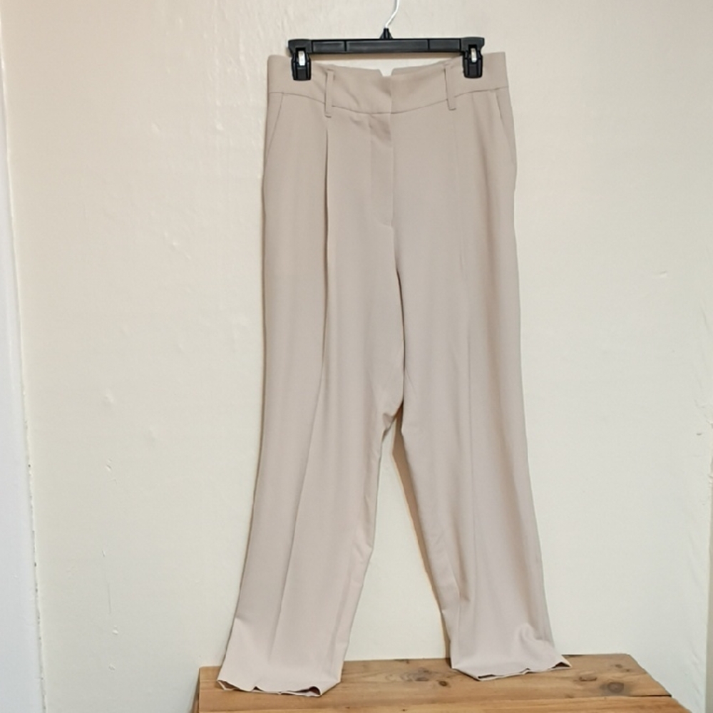 Women's Wide-Leg Trousers in Light Beige